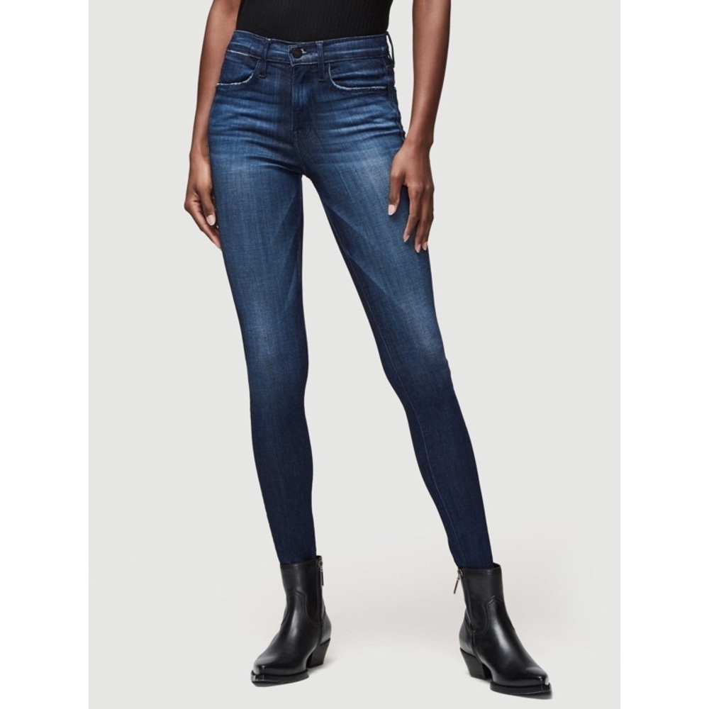 FRAME Denim Le High Waisted Skinny Stretch Jeans Disco Blue Size 24
